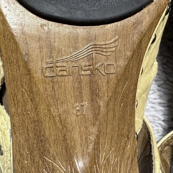 Dansko Nigella Leather mule strappy slip on Flower Clogs Shoes Sz 37 6.5 7 - Picture 6 of 9